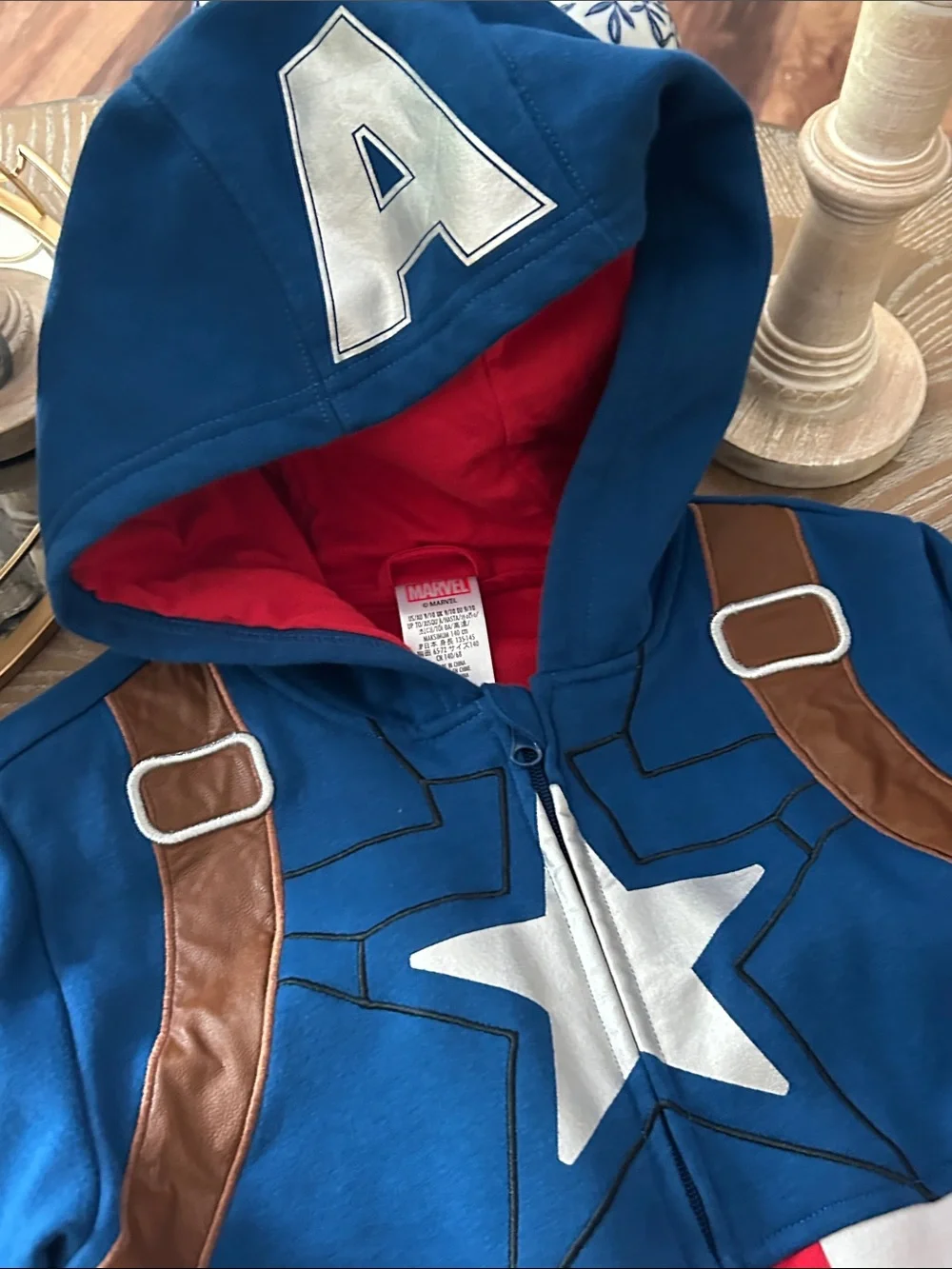 NWOT! Disney Marvel Avengers Captain America Kids Hooded Costume Hoodie Jacket
